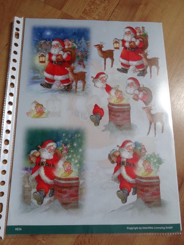k57 KE34 knipvel kerstman hertje, Ophalen of Verzenden, Nieuw, Kerst, Knipvel