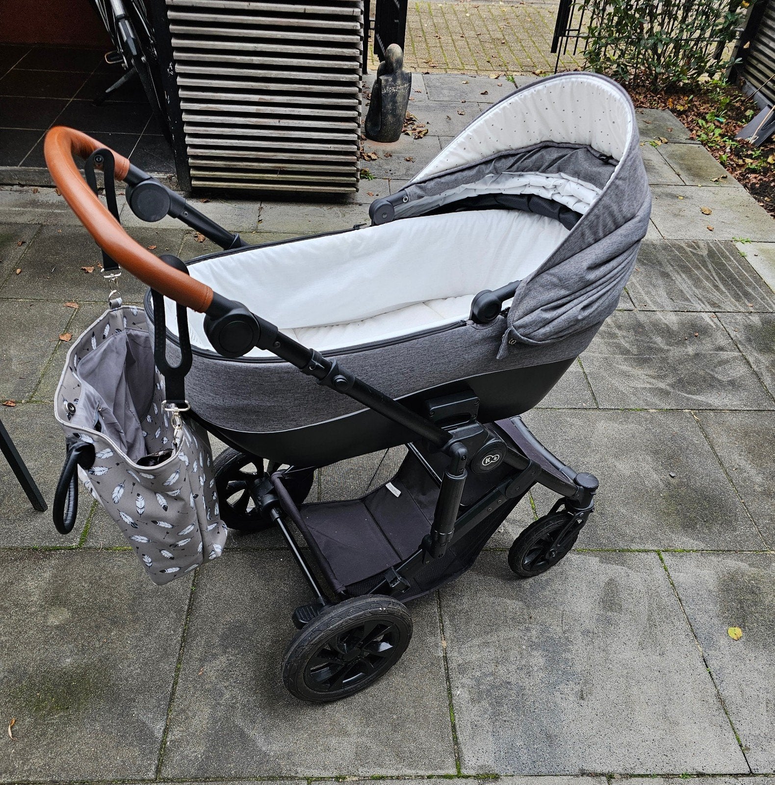 Kinderwagen met wieg, stoel, accessoires (kinderkraft prime), Kinderen en Baby's, Kinderwagens en Combinaties, Gebruikt, Verstelbare duwstang
