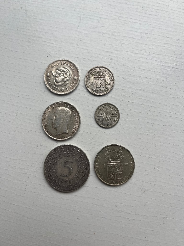 Zilveren munten diversere landen, Ophalen of Verzenden, Overige landen, Setje, Zilver