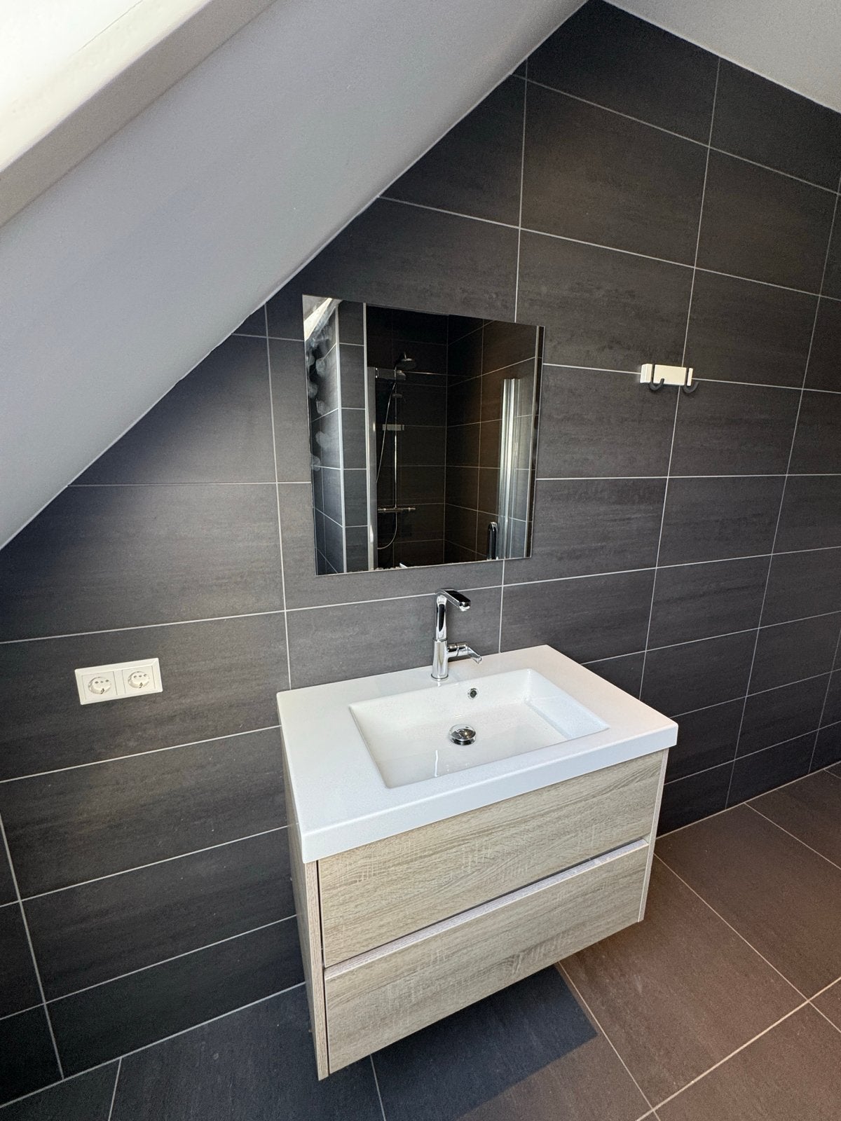 Wastafelkast met Wasbak, Kraan en Spiegel (Hans Grohe), Huis en Inrichting, Ophalen, 50 tot 100 cm, Zo goed als nieuw, Minder dan 100 cm