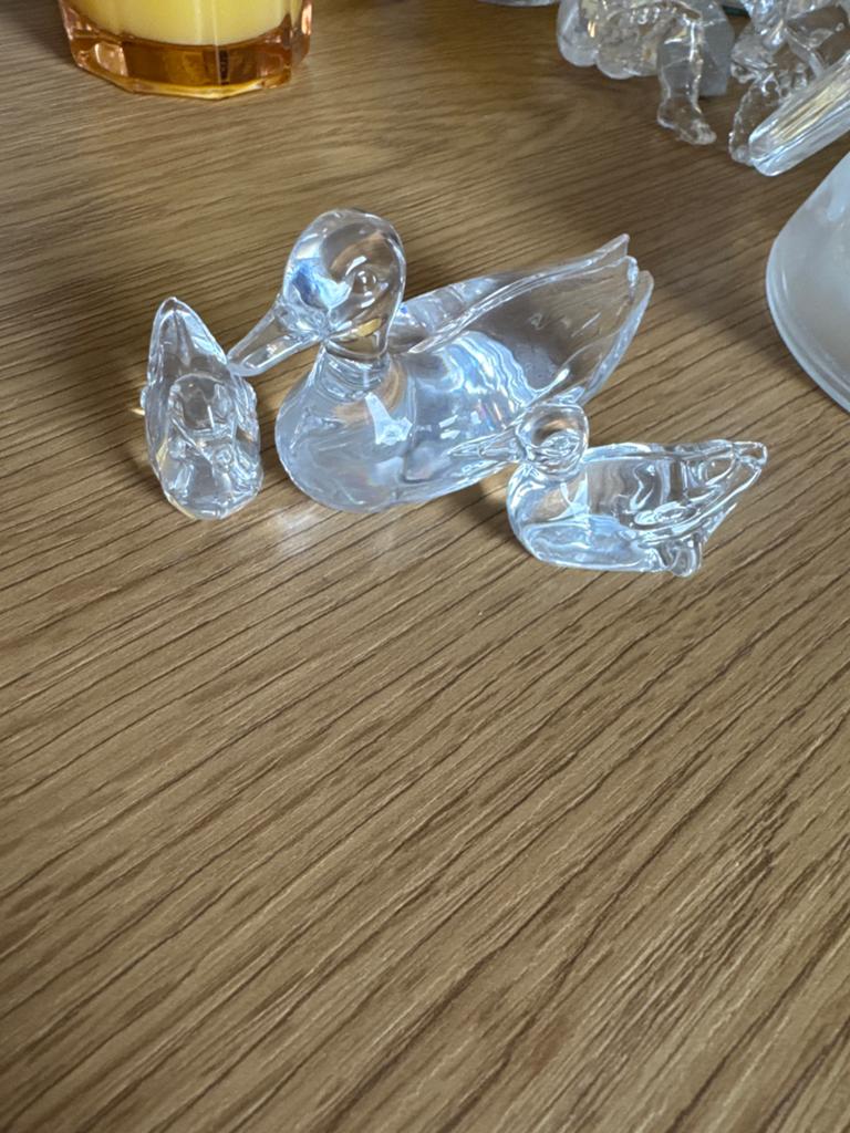 Glazen eendjes - Moeder eend met twee kleintjes, Ophalen of Verzenden, Wit, Glas, Klassiek
