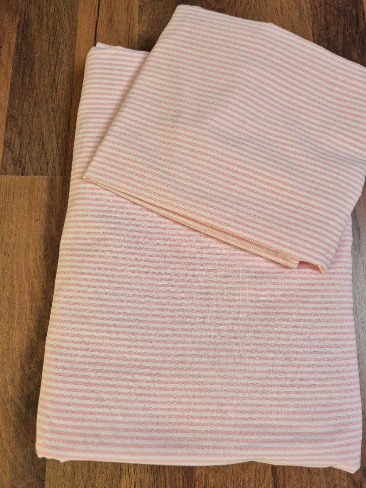 Roze/wit gestreept katoenen dekbedovertrek 140x200, Meisje, Ophalen of Verzenden, Zo goed als nieuw, Roze