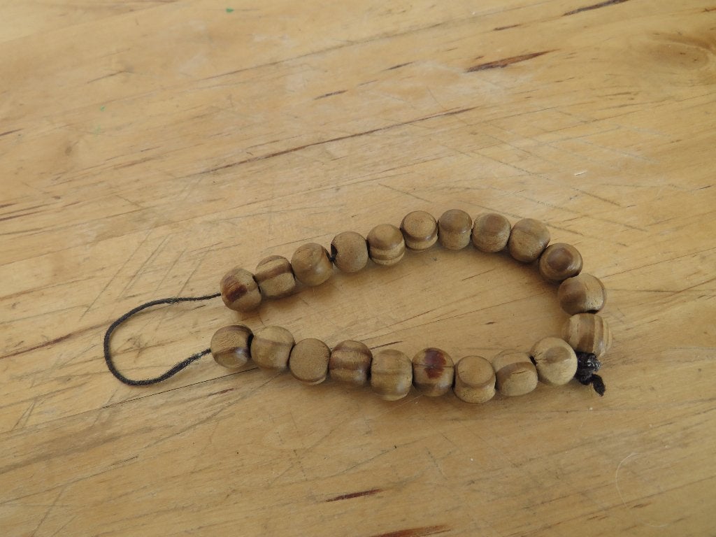 Olijfhouten armband, Ophalen of Verzenden, Gebruikt, Zilver, Hout