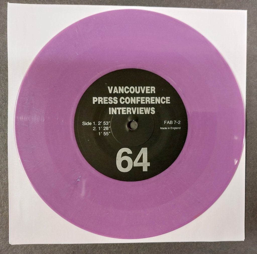 Beatles PAARS VINYL SINGLE Vancouver 7 inch Paul McCartney, Colored vinyl, Ophalen of Verzenden, Zo goed als nieuw, Pop