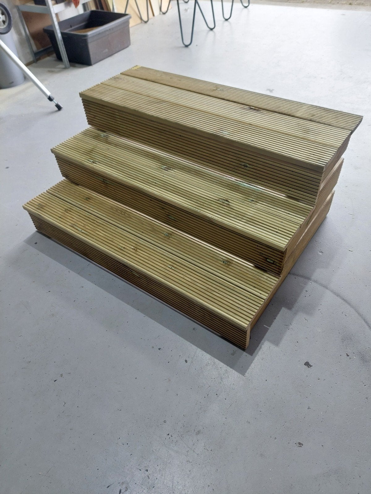 Houten trap voor chalet of stacaravan- 3 Treden, Ophalen, Zo goed als nieuw