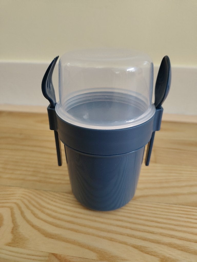 Lunchbeker met lepel en vork nieuw, Kunststof, Nieuw, Ophalen of Verzenden, Overige typen