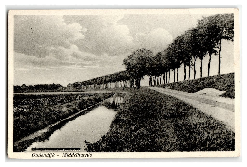 Middelharnis, Oudendijk. Opruimingskaart, Verzamelen, Ansichtkaarten | Nederland, Verzenden, 1920 tot 1940, Gelopen, Zuid-Holland
