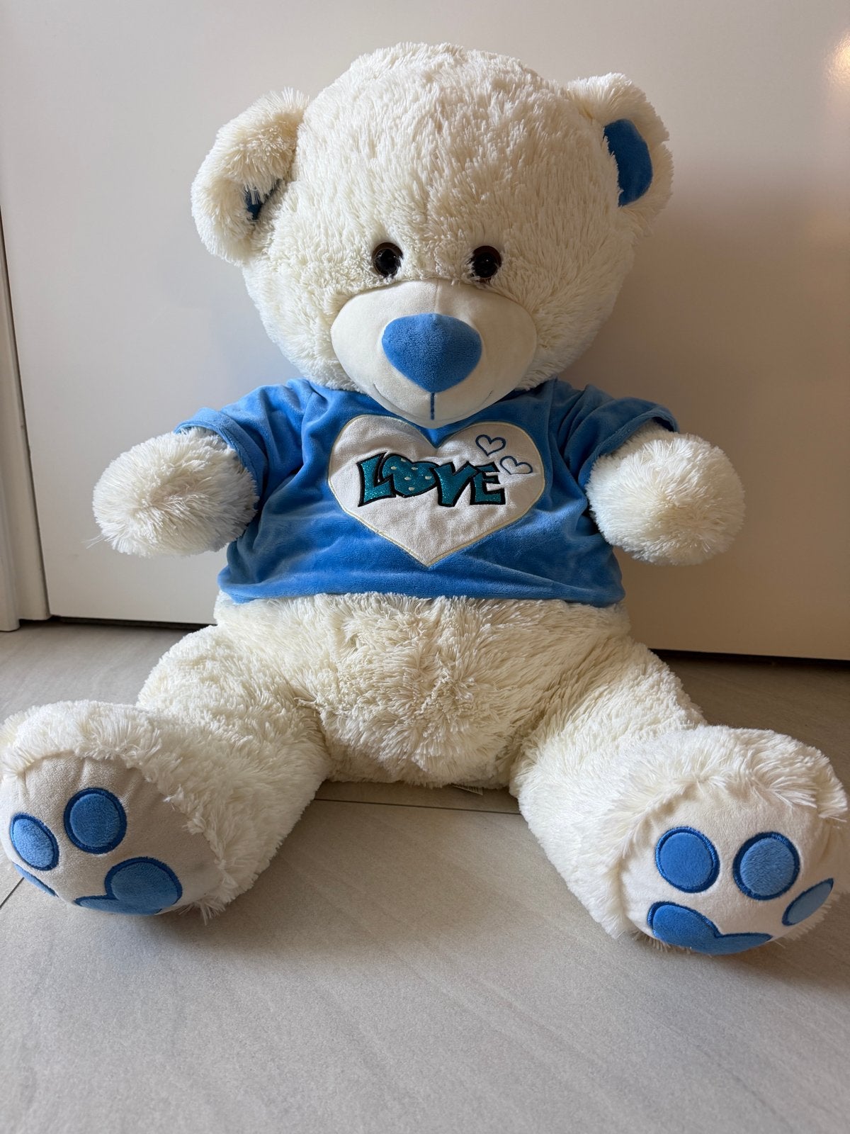 Grote witte super zachte teddybeer - zittend 60 cm, Overige merken, Overige karakters, Beer, Nieuw