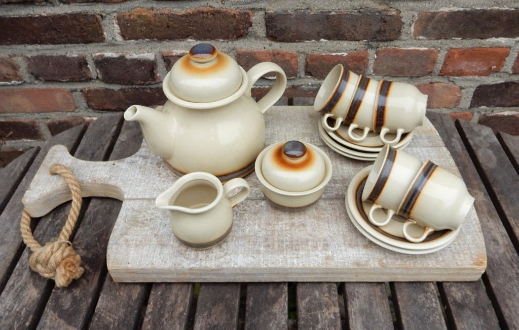 Vintage GP Colditz Thee Servies, Gebruikt, Vintage, Ophalen of Verzenden, Aardewerk