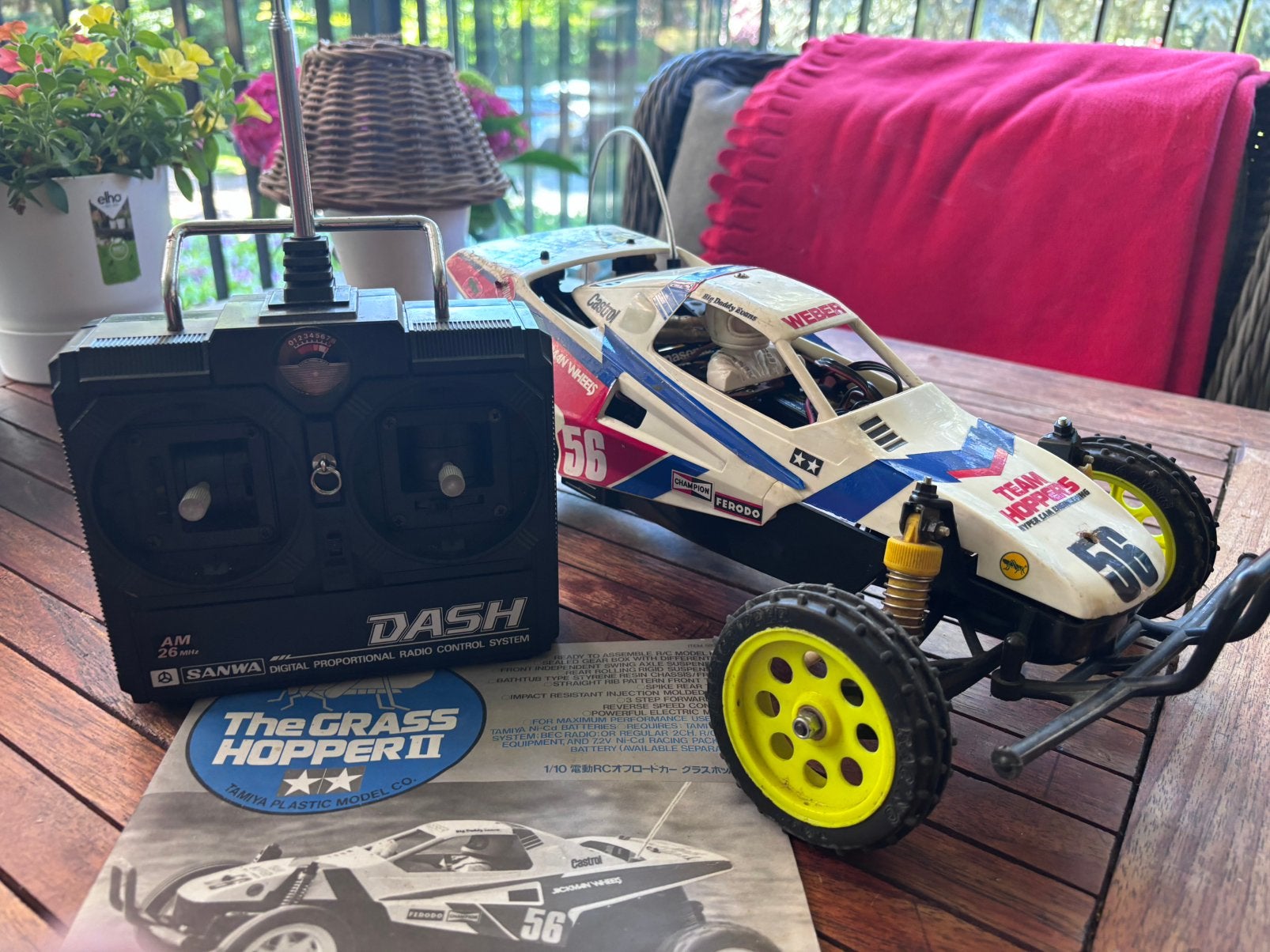 Tamiya Grasshopper II Vintage RC Buggy + Sanwa Dash + Manual, Hobby en Vrije tijd, Elektro, Gebruikt, Auto offroad, Ophalen of Verzenden