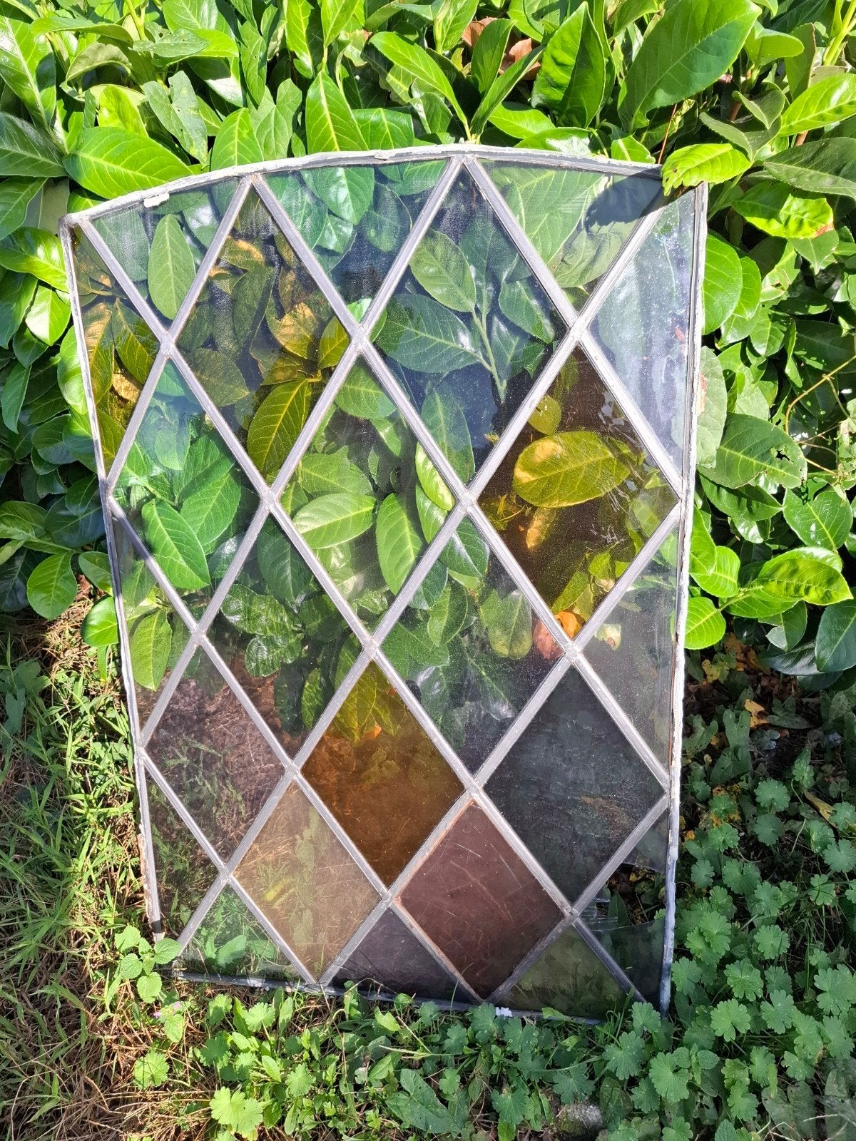 glas in lood raam ruitjes patroon maat 55x80, Ophalen, Gebruikt, Minder dan 80 cm, Minder dan 80 cm