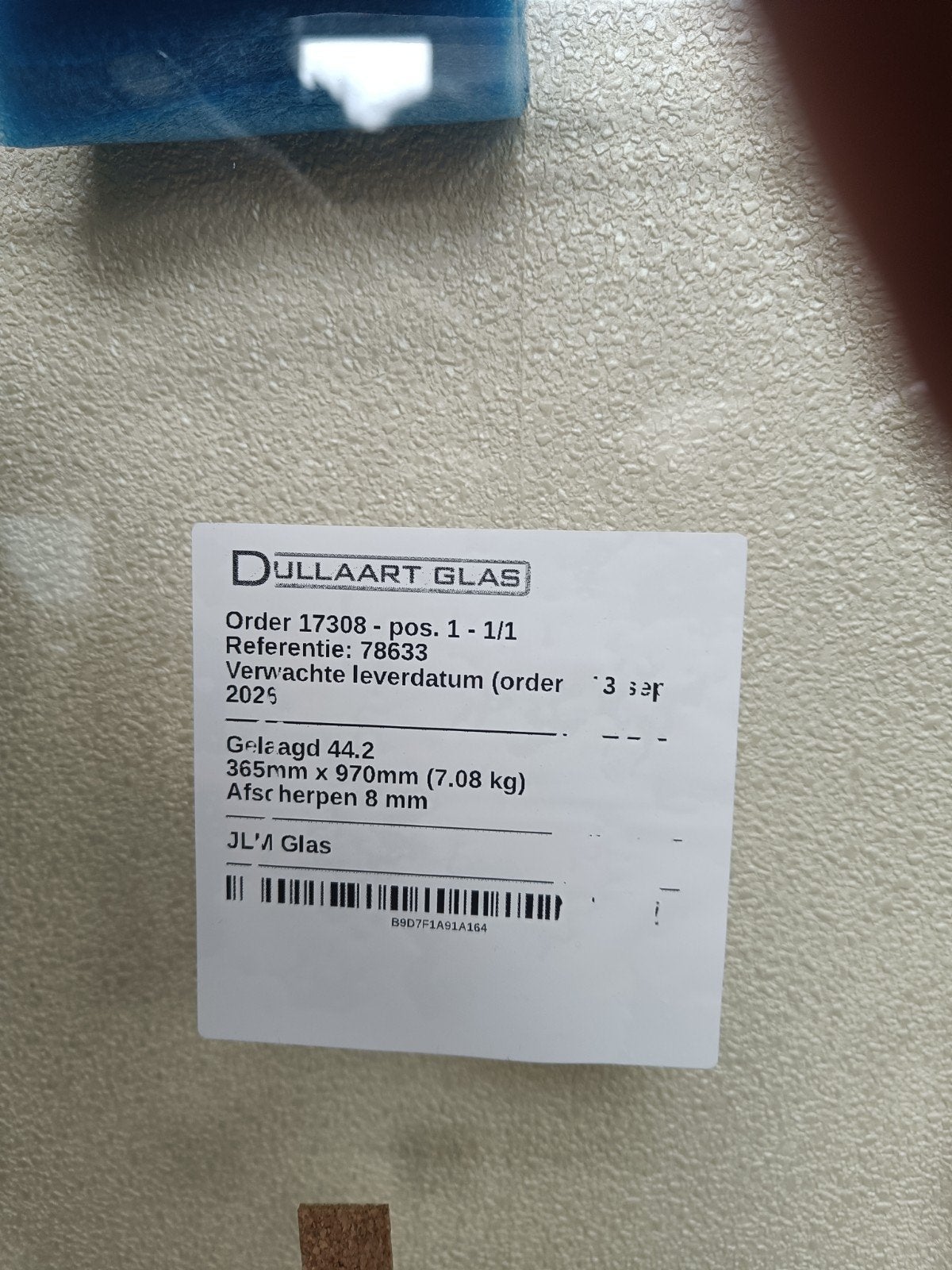 Nieuwe glasplaat Dullaart Glas 365x970mm 8mm dik, Ophalen, Minder dan 80 cm, 80 tot 120 cm, Nieuw