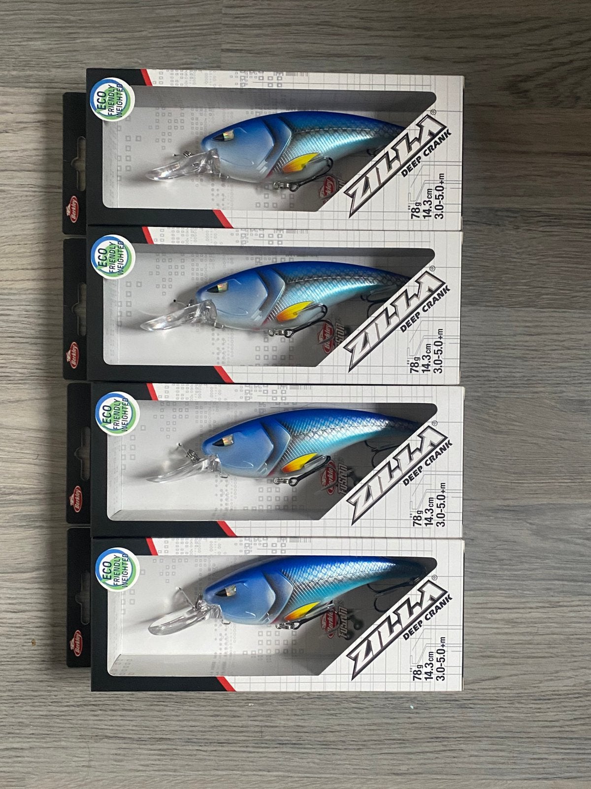 Set van 4 berkley zilla deepcrank, Watersport en Boten, Hengelsport | Roofvissen, Ophalen of Verzenden, Nieuw