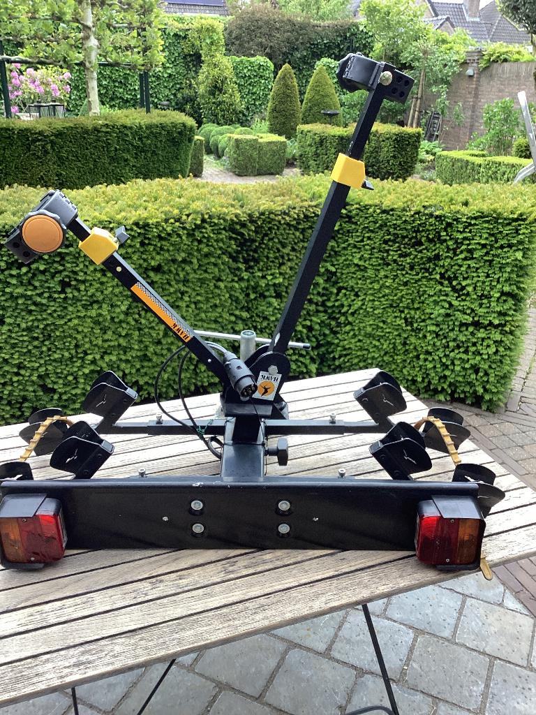 Hawk Spinder fietsendrager, Ophalen, 2 fietsen, Gebruikt, Trekhaakdrager