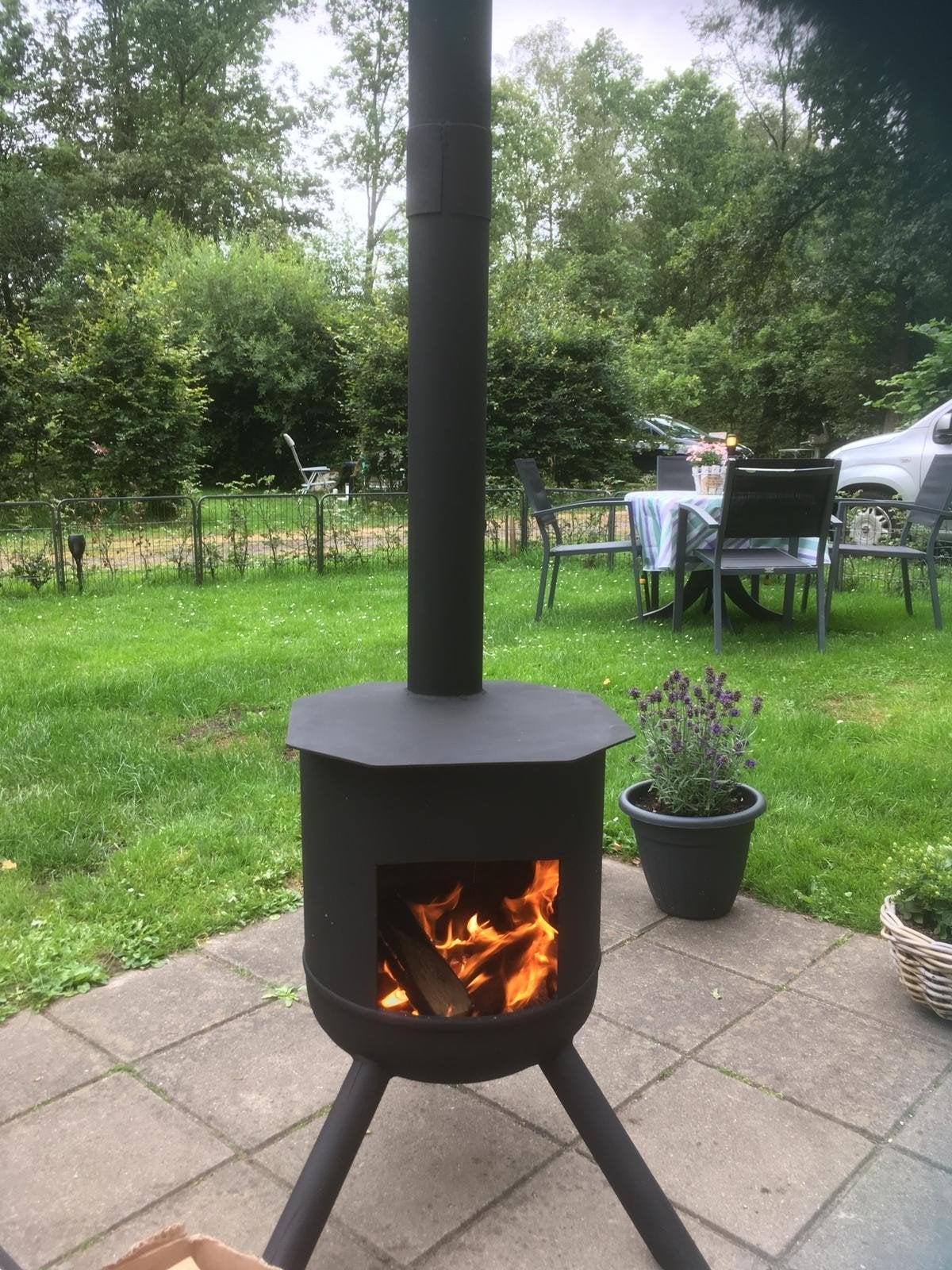 Terraskachel met kookplaat - Buiten koken en verwarmen, Ophalen of Verzenden, Nieuw, Vloer, Waterbestendig