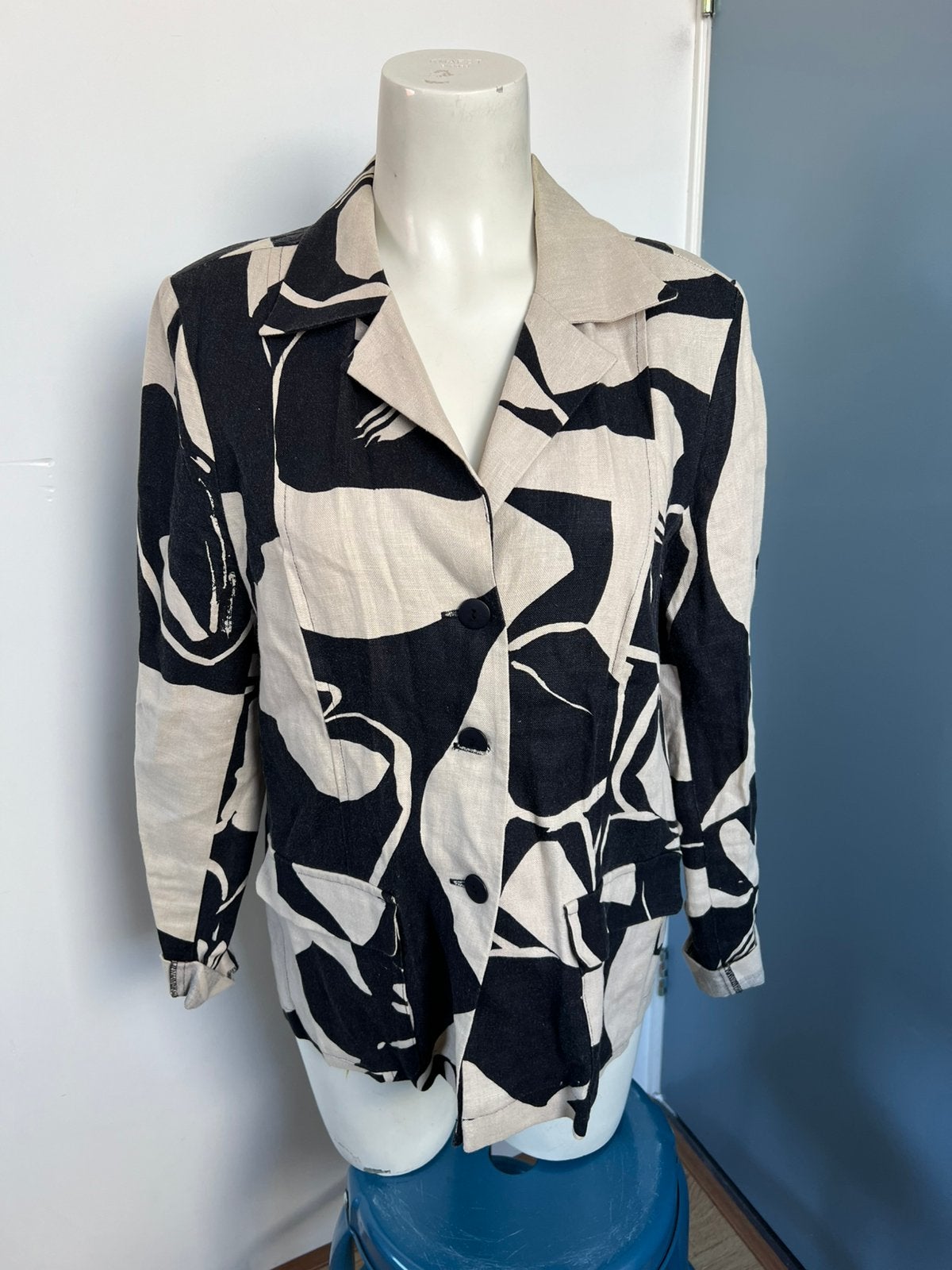 Skandika ecru zwart linnen jasje blazer l, Kleding | Dames, Skandika, Zwart, Maat 42/44 (L), Ophalen of Verzenden