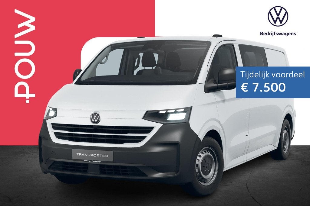 Volkswagen e-Transporter DC 32 L2H1 136pk 71 kWh | Trekhaak, Automaat, 12 maanden, Zwart, 71 kWh