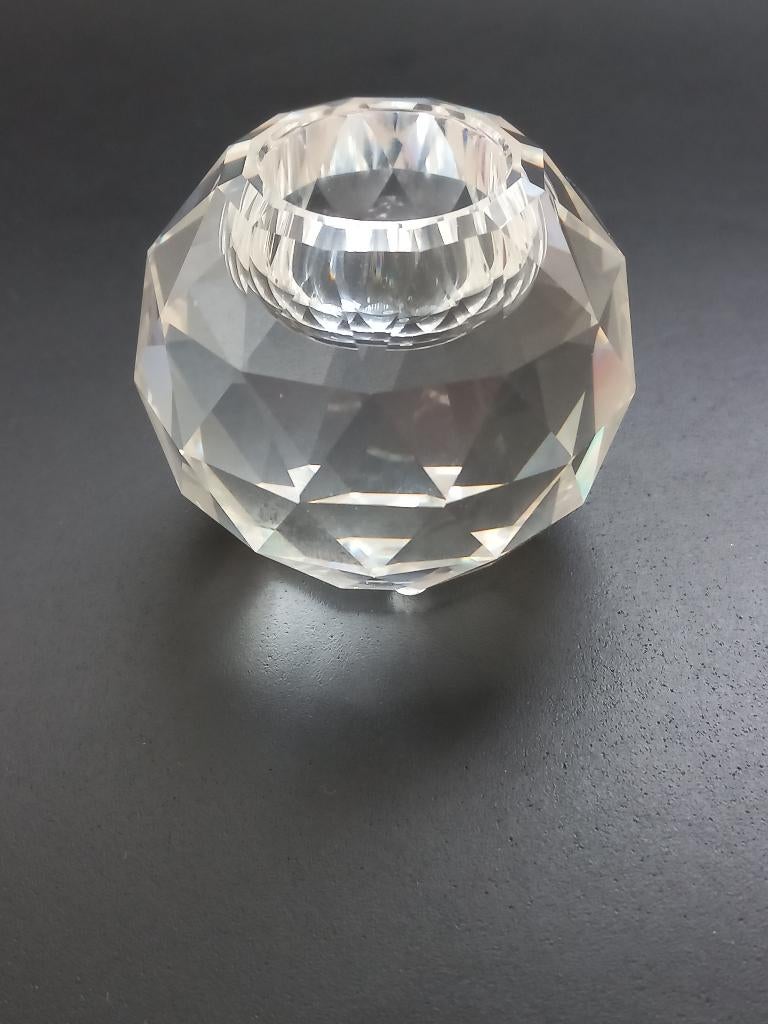 Kristal Glas Swarovski Kaarsenhouder Bol, Verzenden, Zo goed als nieuw, Overige typen