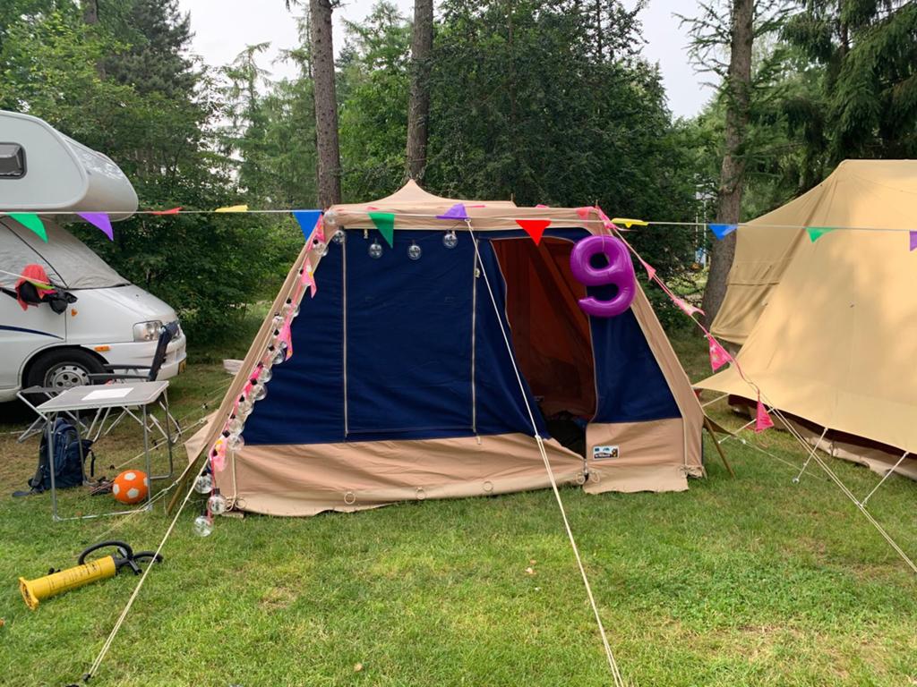 Vrijbuiter Stormvogel 4 persoons katoenen tent, Caravans en Kamperen, Tenten, tot en met 4, Gebruikt, Ophalen