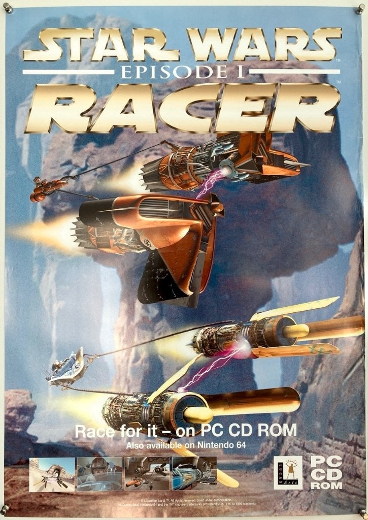 Star Wars Episode One: Racer - PC / Nintendo poster (1999), Ophalen of Verzenden, Gebruikt, A1 t/m A3, Film en Tv