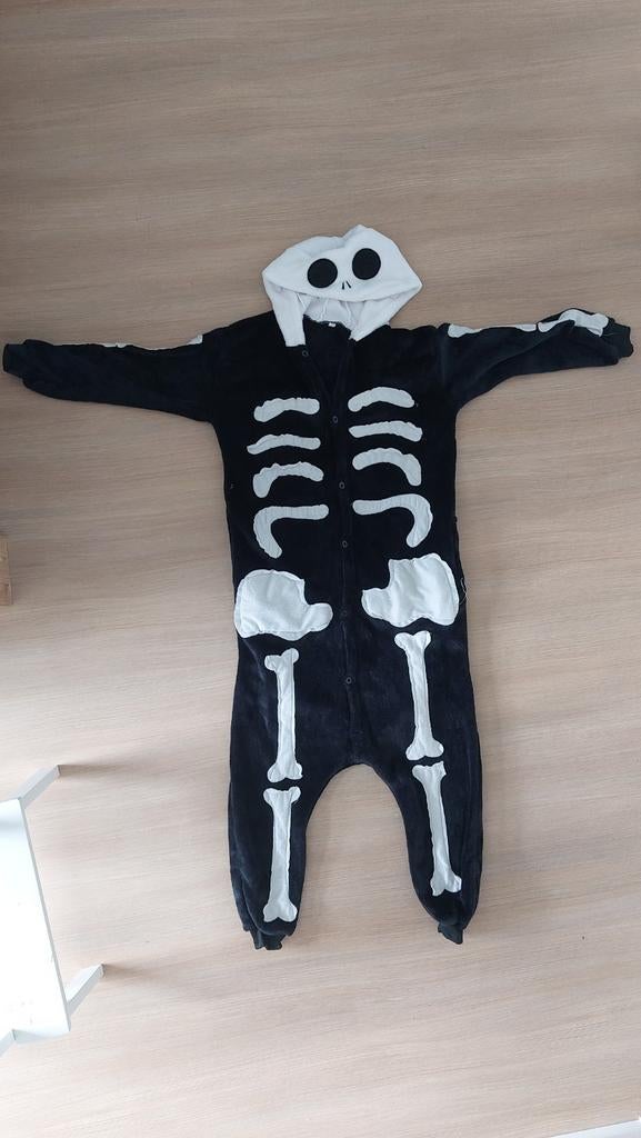 Kinderonesie skelet zwart wit - Maat M, Ophalen of Verzenden, Zo goed als nieuw, 146 t/m 152, Jongen of Meisje