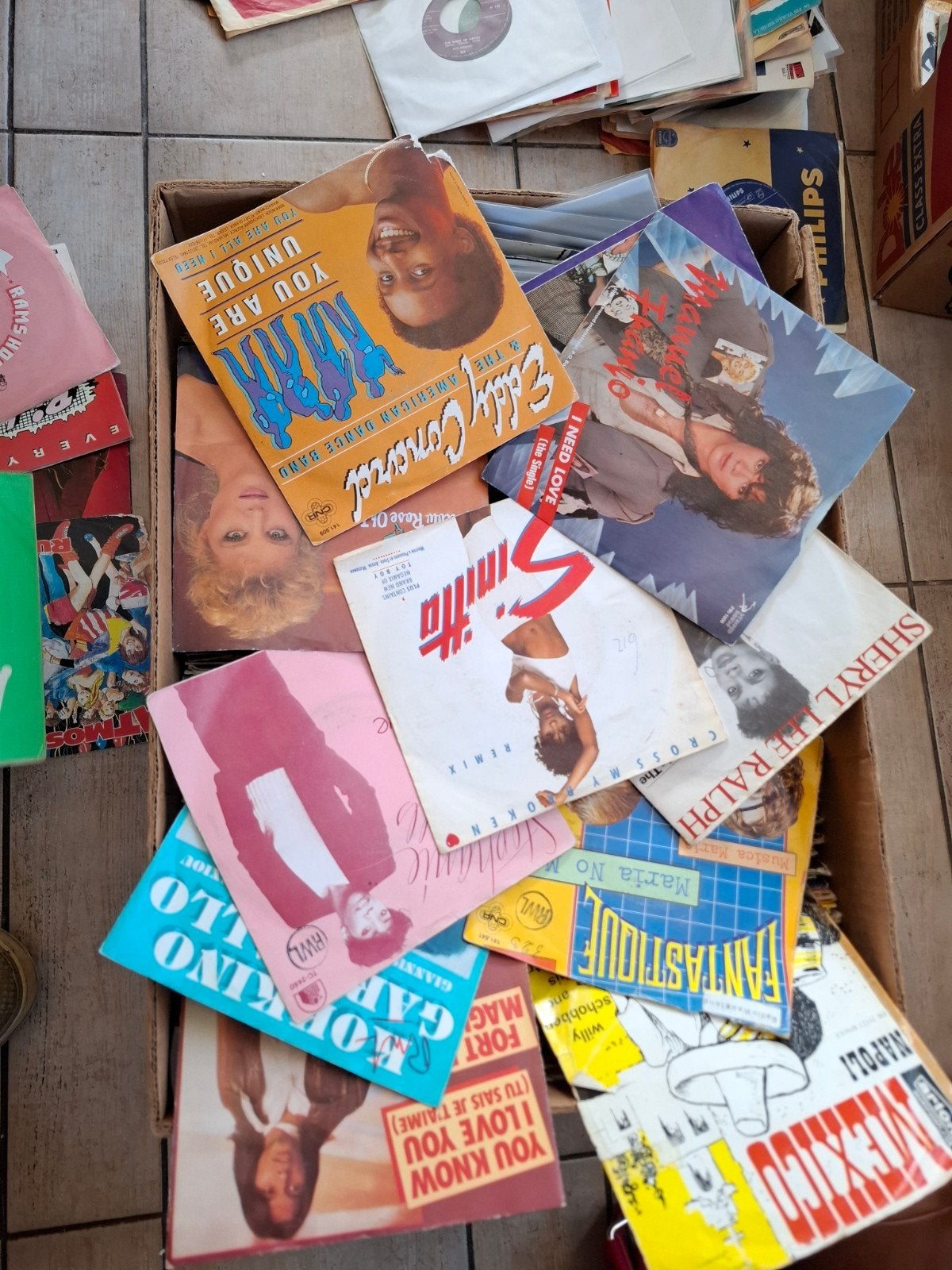 doos met singels 70/80jaren, Cd's en Dvd's, Ophalen, Gebruikt, Pop