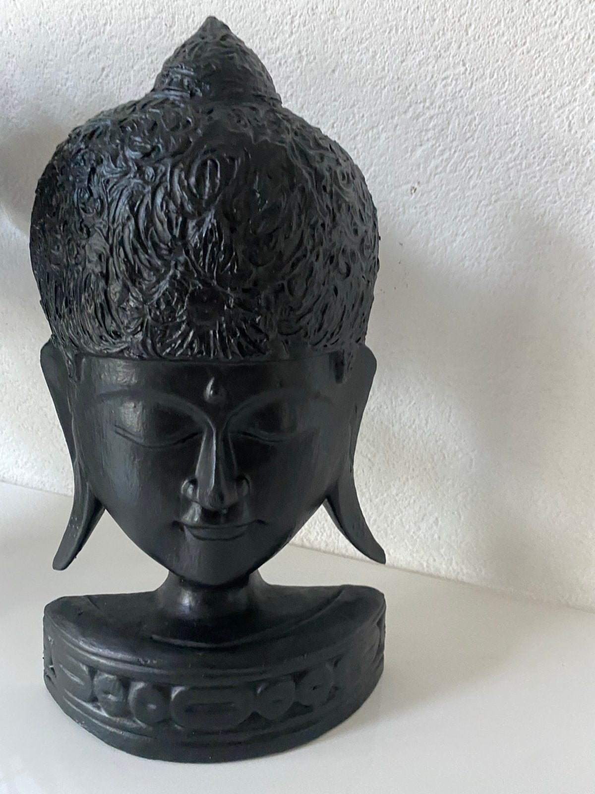 Houten Boeddha hoofd, zwart, Ophalen