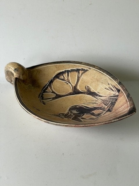 Vintage speksteen schaaltje. Olifant motief. Afrika / Kenia, Ophalen, Steen/keramiek, Bruin, Afrika
