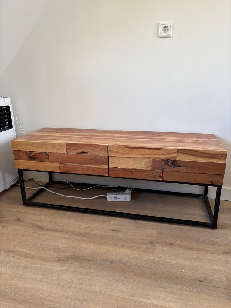 Tv kast / dressoir van hout en metaal, Huis en Inrichting, Ophalen, Gebruikt, 100 tot 150 cm, Minder dan 100 cm