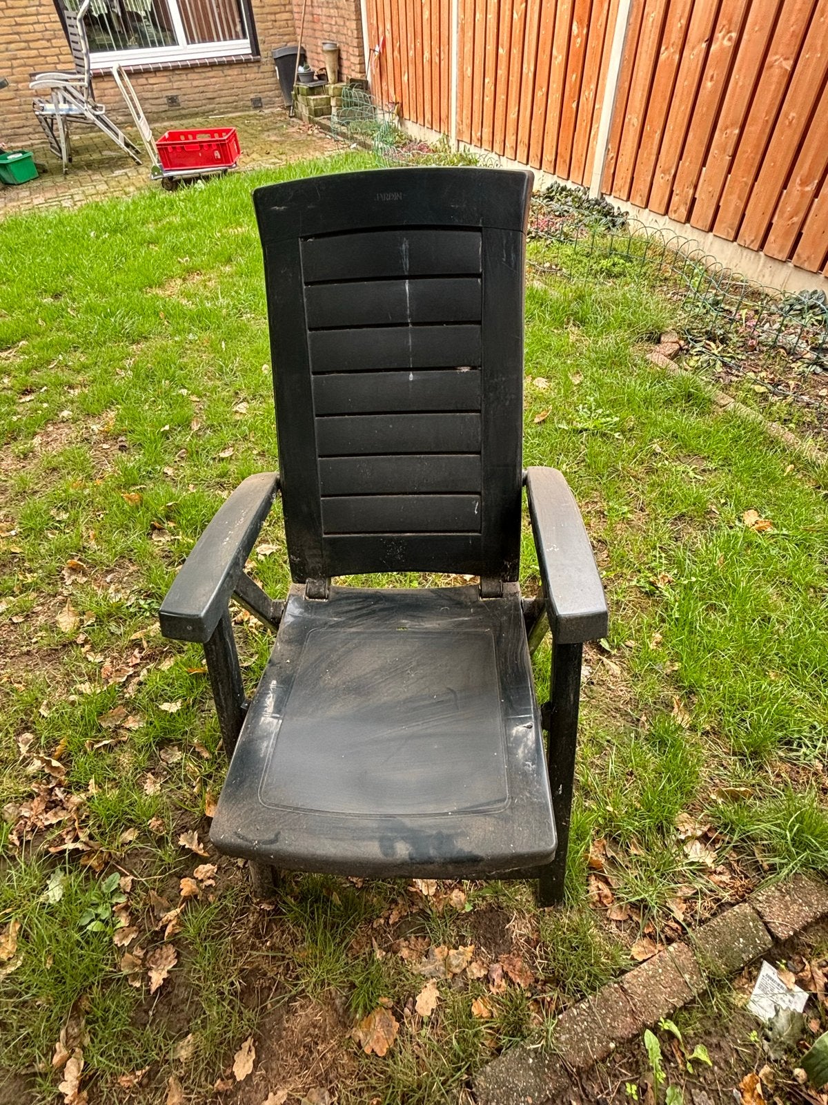 Tuinstoel en tafel, Tuin en Terras, Tuinstoelen, Ophalen, Gebruikt, Kunststof, Verstelbaar