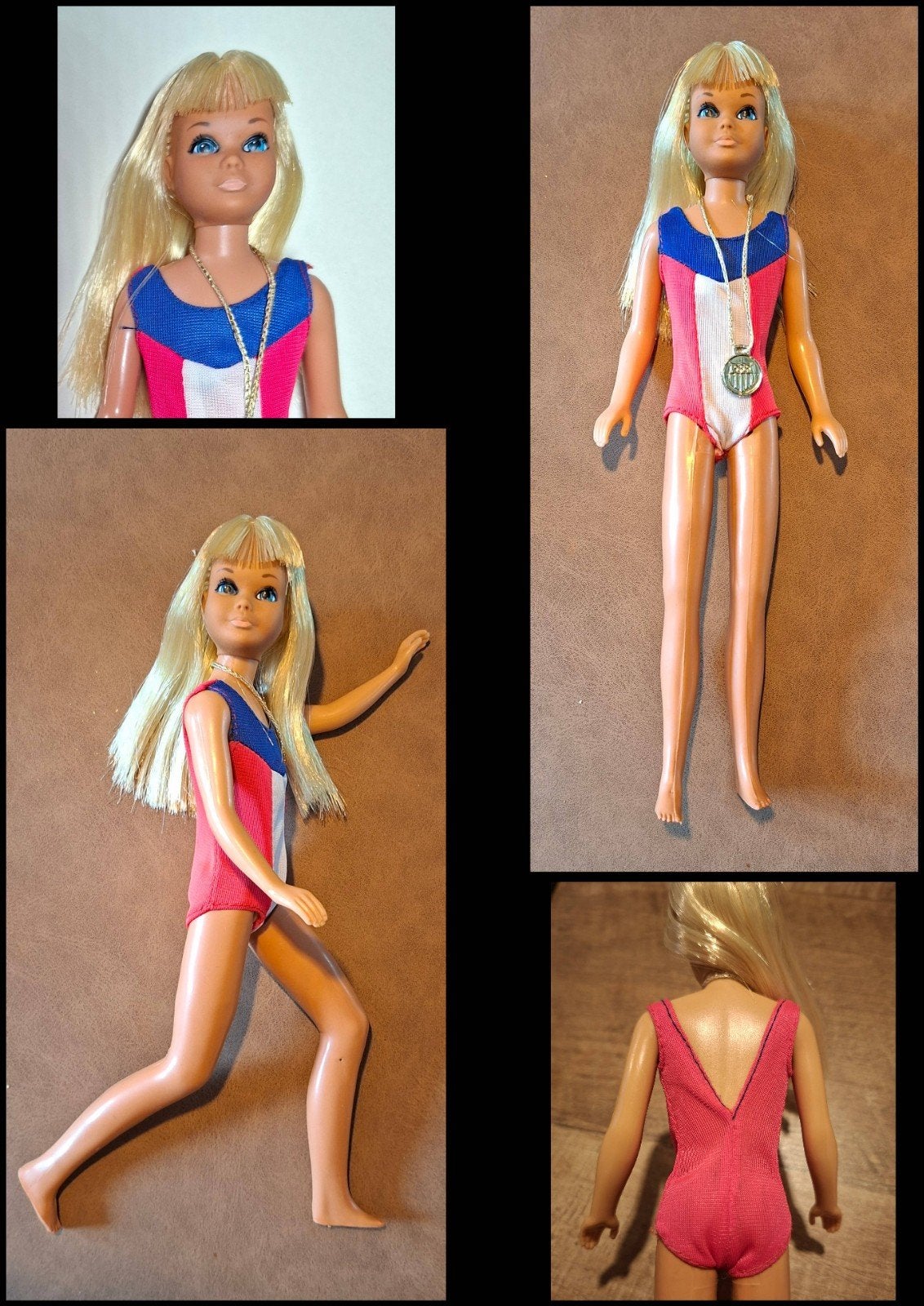 Vintage Barbie Skipper pop met medaille, Ophalen of Verzenden, Gebruikt, Barbie
