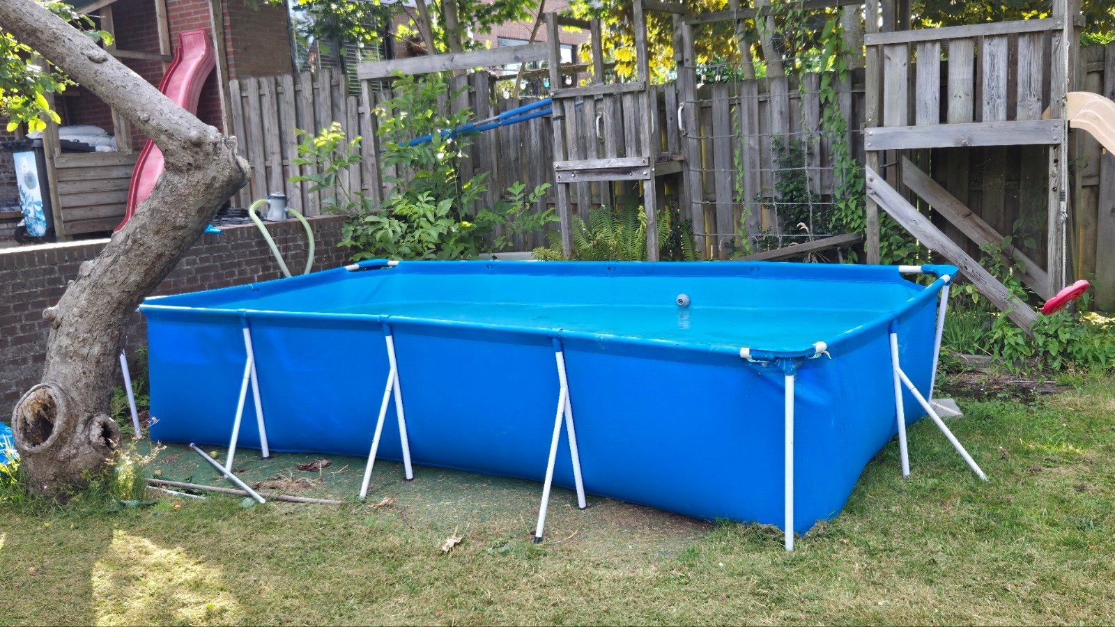 Zwembad met trap, afdekzeil en pomp, Tuin en Terras, Gebruikt, 200 tot 300 cm, 80 tot 120 cm, Ophalen of Verzenden