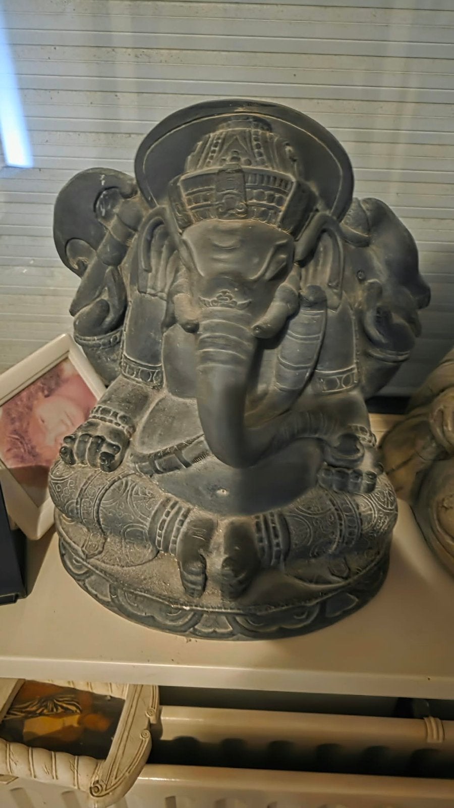 Ganesha Boeddha Beeld - Steen/Keramiek, Ophalen of Verzenden, Gebruikt, Steen/keramiek, Zwart