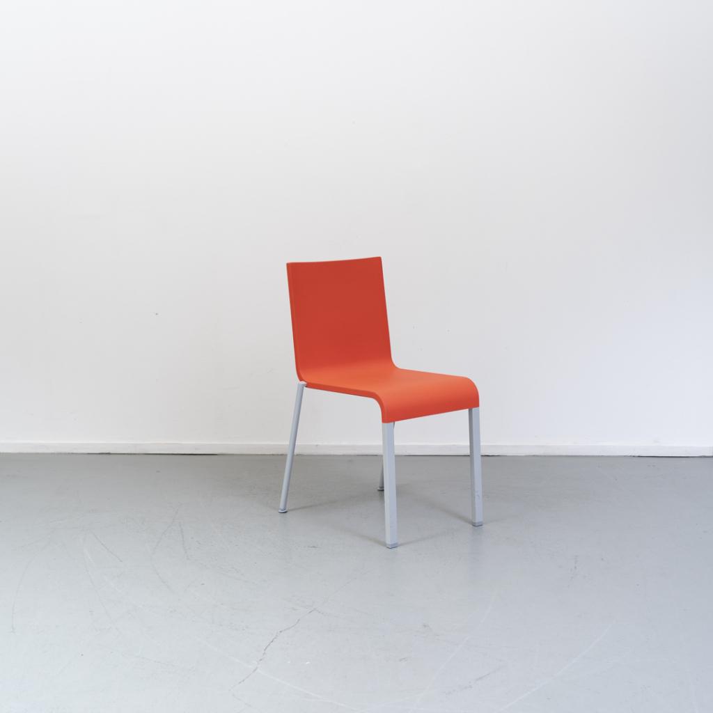 18x Vitra Maarten van Severen .03 Stoel Oranje - Stapelbaar, Niet ingevuld, Overige kleuren, Overige materialen, Niet ingevuld