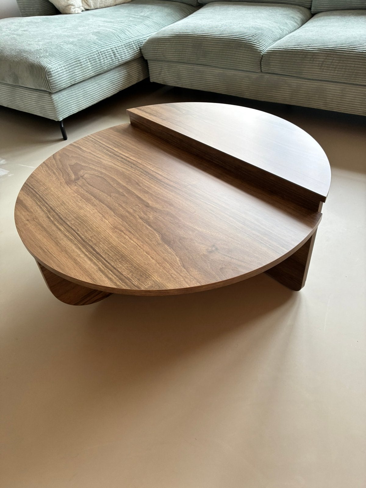 Salontafel rond walnoot NIEUW!, Huis en Inrichting, Ophalen, Japandi, 50 tot 100 cm, Rond