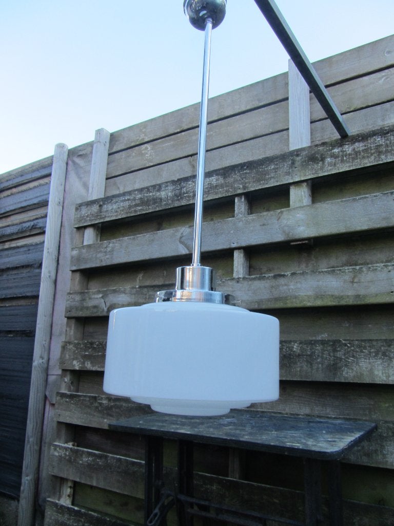 ZEER MOOIE ART DECO TRAPKAP LAMP, Huis en Inrichting, Lampen | Plafondlampen, Ophalen, Gebruikt, 25 cm, E27 (groot)