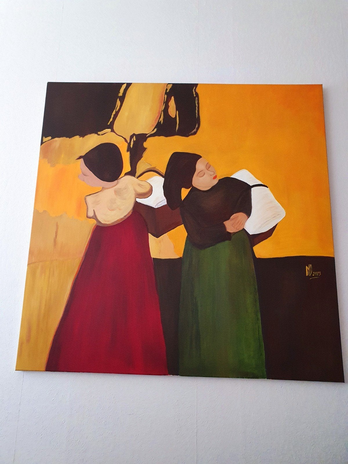 wasmeisjes schilderij, Antiek en Kunst, Ophalen of Verzenden