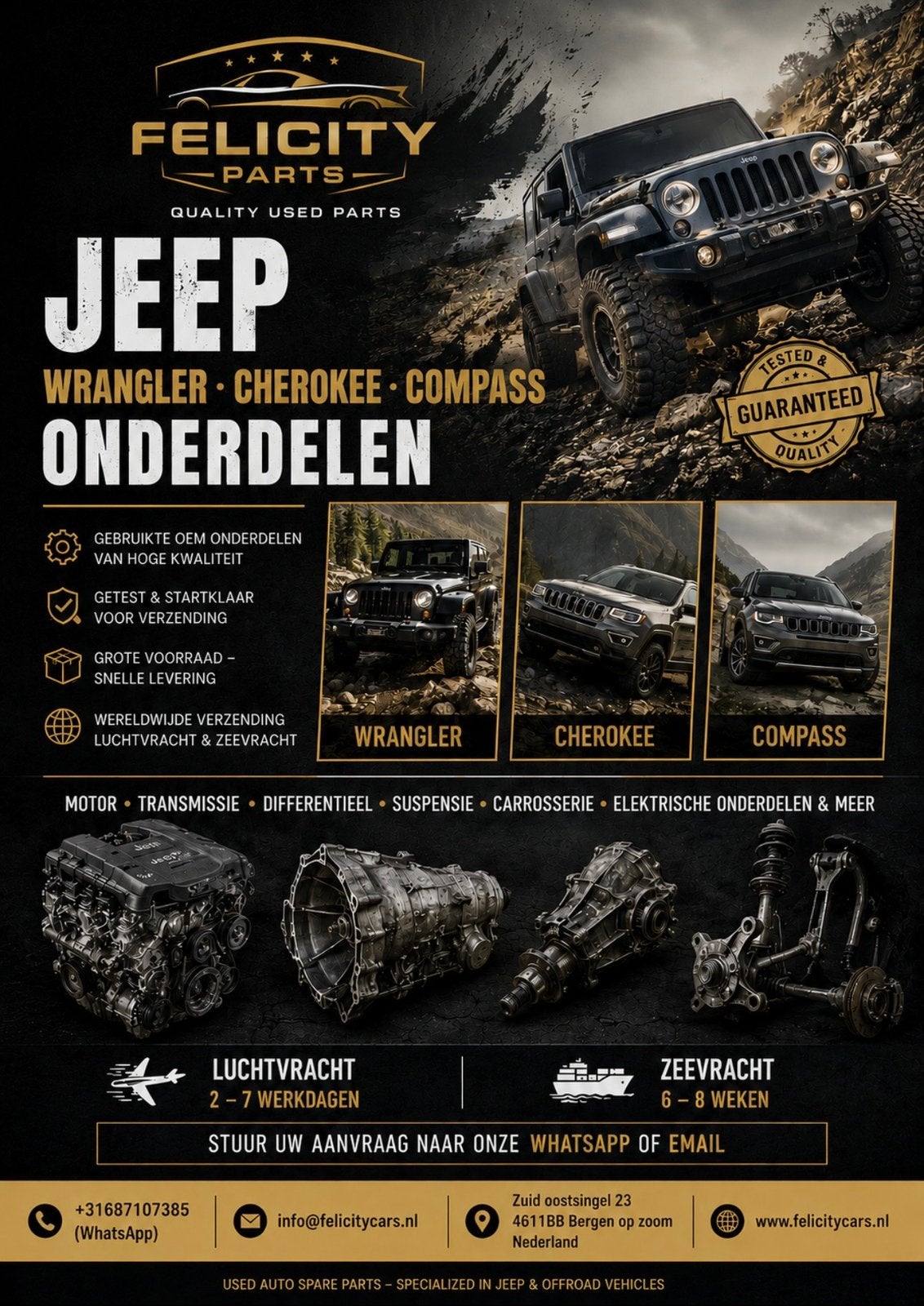 Jeep Wrangler Cherokee Compass Onderdelen, Ophalen of Verzenden