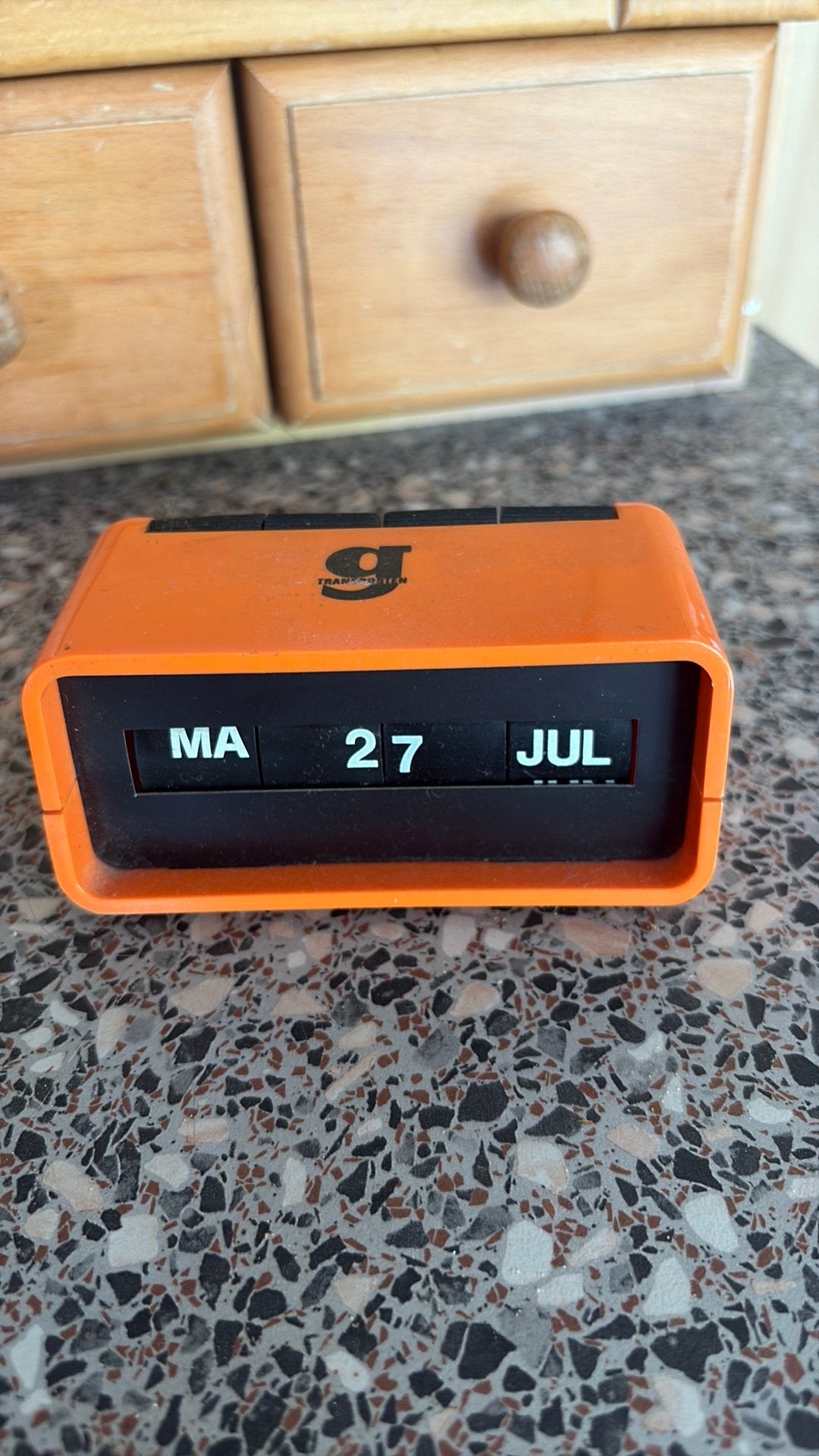 Vintage retro arlac dati oranje bureau kalender, Ophalen of Verzenden, Huis en Inrichting