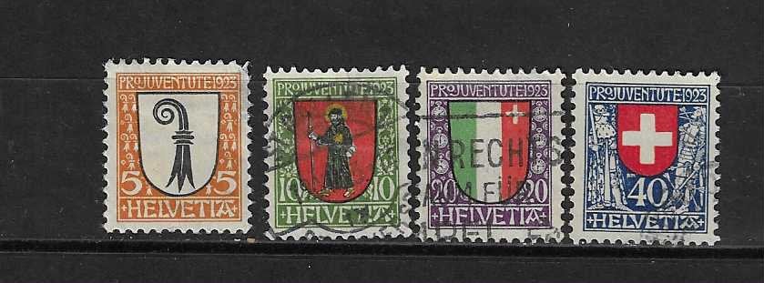 Zwitserland klassiek 1923 Mi. 185/188, Ophalen of Verzenden, Gestempeld