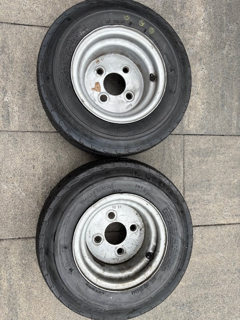 Nieuwe trailer banden incl. velgen 16,5x6,5-8*, Ophalen