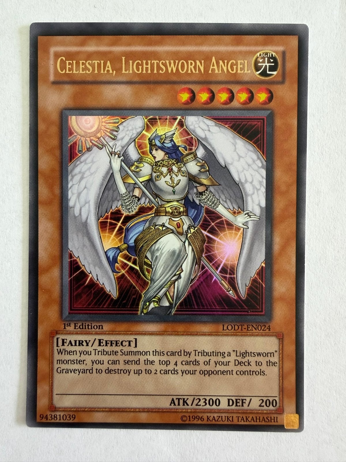 Celestia, Lightsworn Angel - Yu-Gi-Oh! Kaart LODT-EN024, Ophalen of Verzenden, Gebruikt, Losse kaart