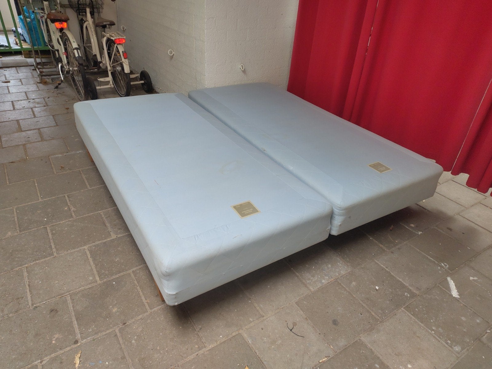 IKEA Sultan Skymning boxspring 90x200, Ophalen, Gebruikt, 90 cm, Blauw
