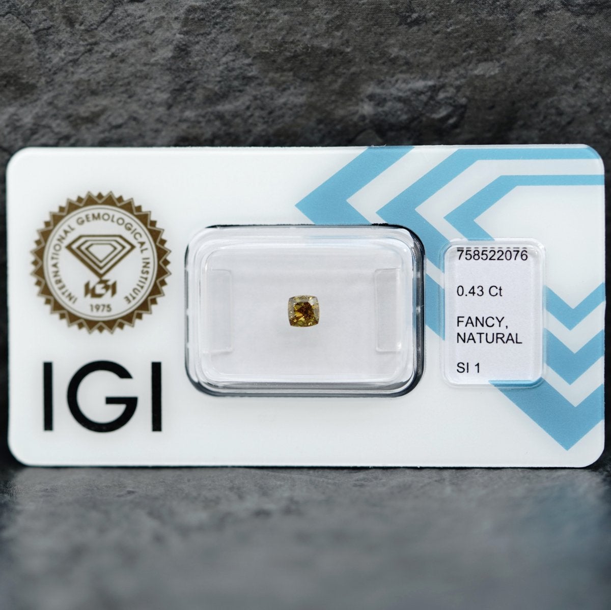 Unieke Bruinachtig Gele Diamant 0.43 ct - IGI gecertificeerd, Ophalen of Verzenden, Nieuw