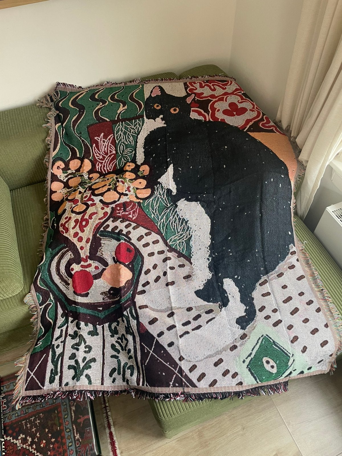 Decoratieve sprei met kattenprint - 130x160cm, Ophalen of Verzenden, Nieuw