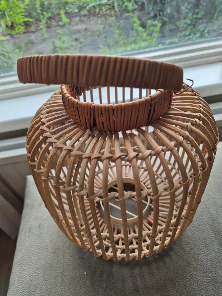 Decoratieve rieten lantaarn, Ophalen, Gebruikt, Boho, Landelijk, Natuurlijk