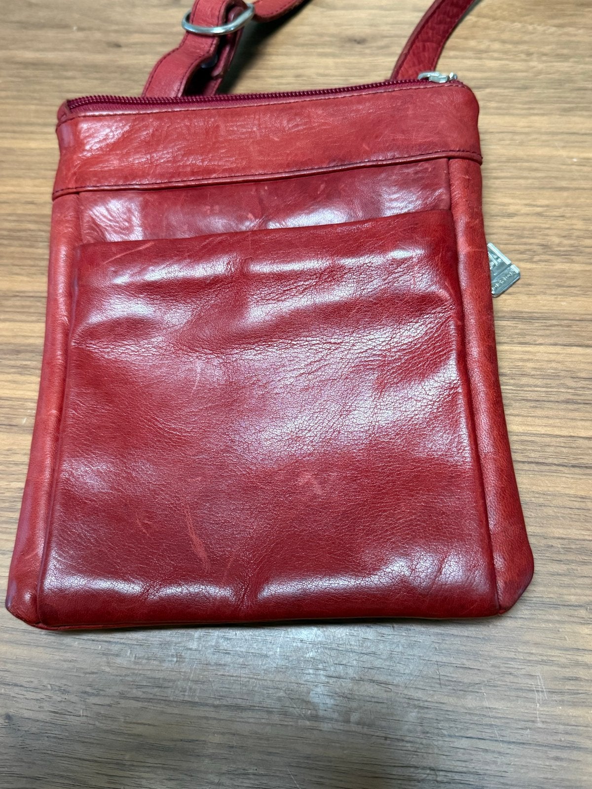 Sasa Design Rode Leren Handtas - Compact & Stijlvol, Ophalen of Verzenden, Gebruikt, Rood, Handtas