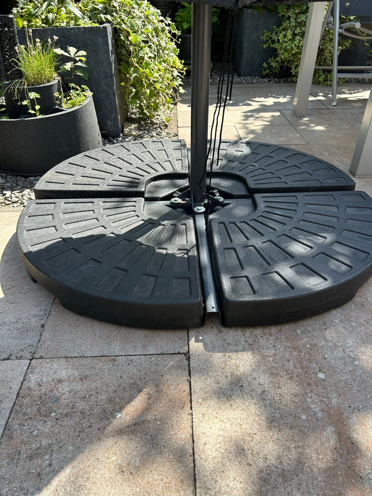 4 Parasolvoet tegels voor zweefparasol, Tuin en Terras, Parasols, Gebruikt, Parasolvoet, Minder dan 1 meter, Ophalen
