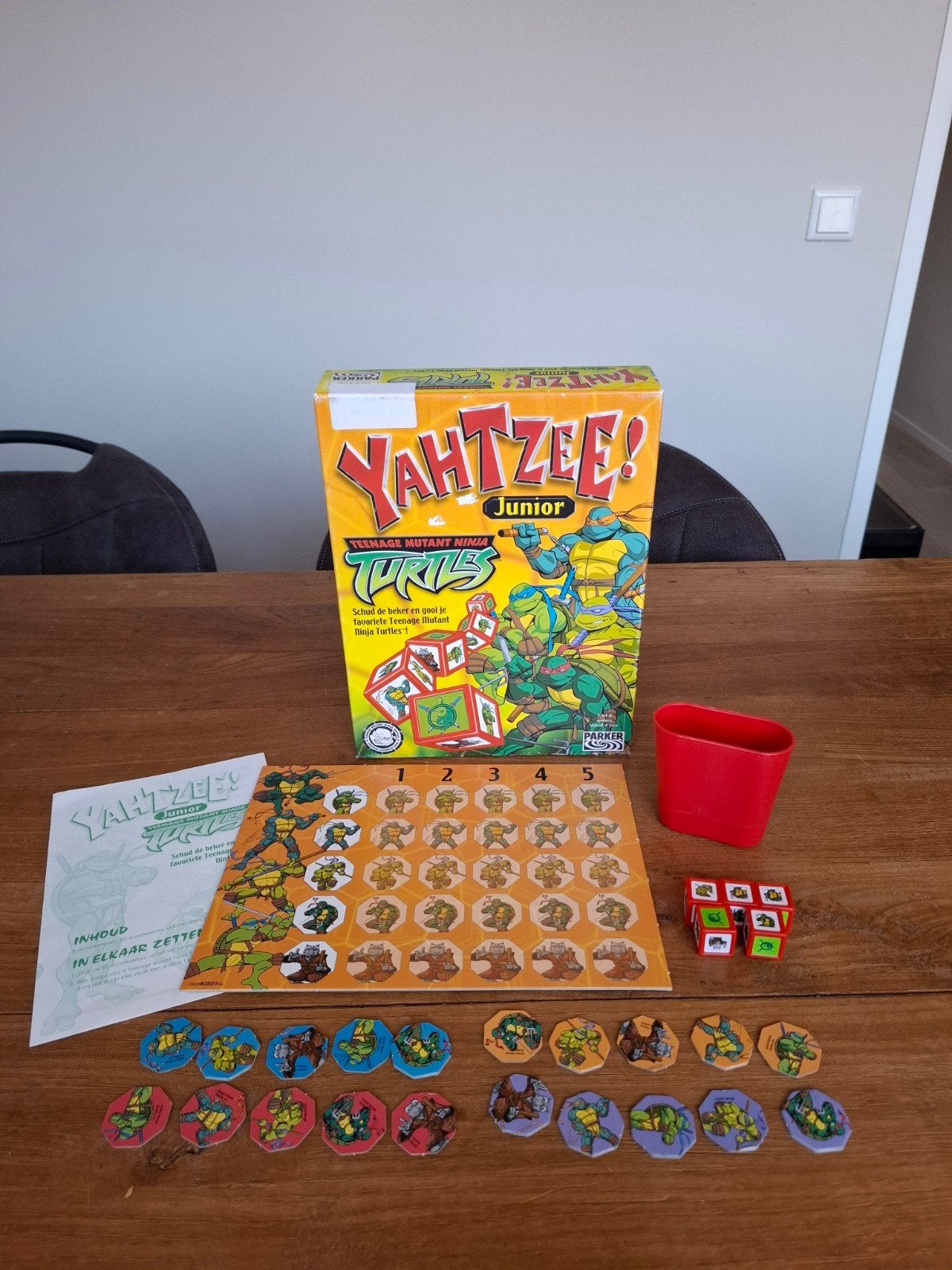 Yahtzee Junior Teenage Mutant Ninja Turtles dobbelspel, Een of twee spelers, Ophalen of Verzenden, Zo goed als nieuw, Parker
