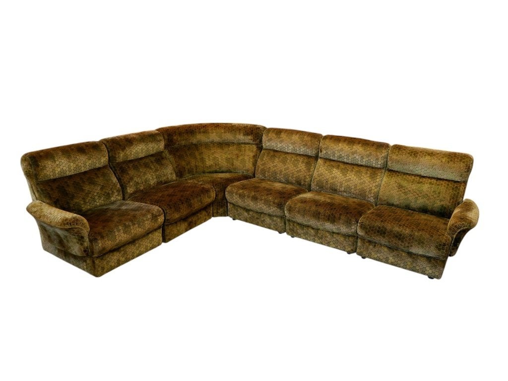 Vintage Modulaire Hoekbank, Jaren 70, Huis en Inrichting, Ophalen, 250 tot 300 cm, Gebruikt, Overige maten
